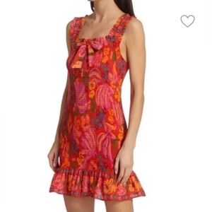 Farm Rio Red Spring Bananas Mini Dress